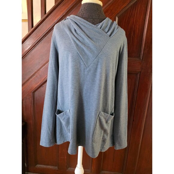 LOGO Lounge Cozy Blue Long Sleeve Tunic Size M - Picture 1 of 9
